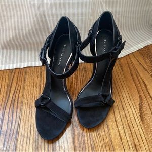 Elie Tahari strappy suede, black  heels